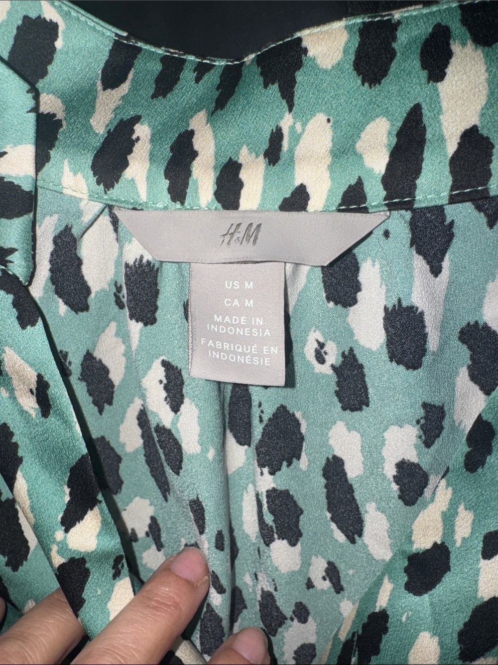 H&M Teal Mixed Animal Print Long Sleeve Midi Dress - Picture 5 of 6